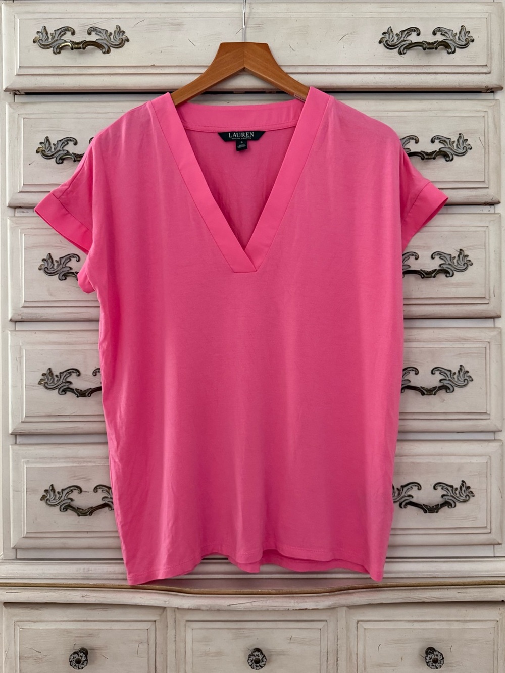 Ralph Lauren Pink Preppy Modal Top